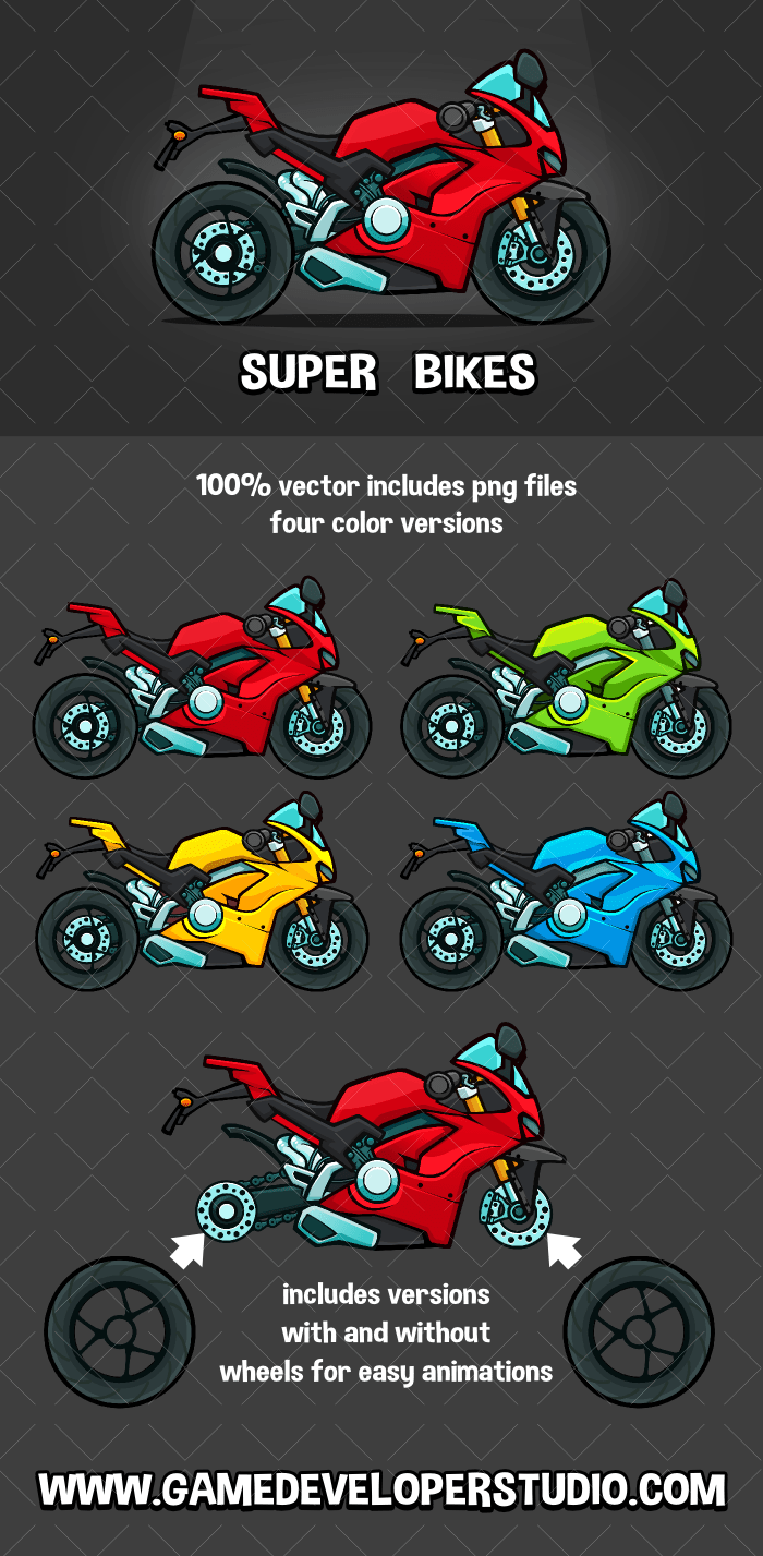 Super bike game sprites