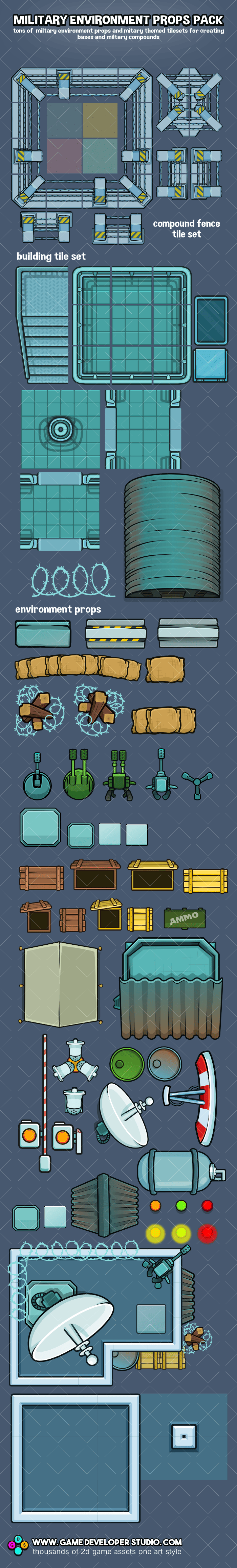 Top down military environment assets