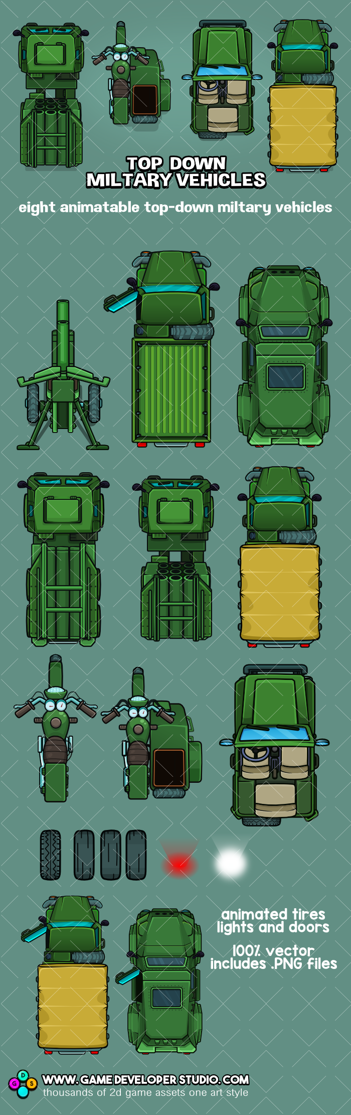 Top down military vehicles