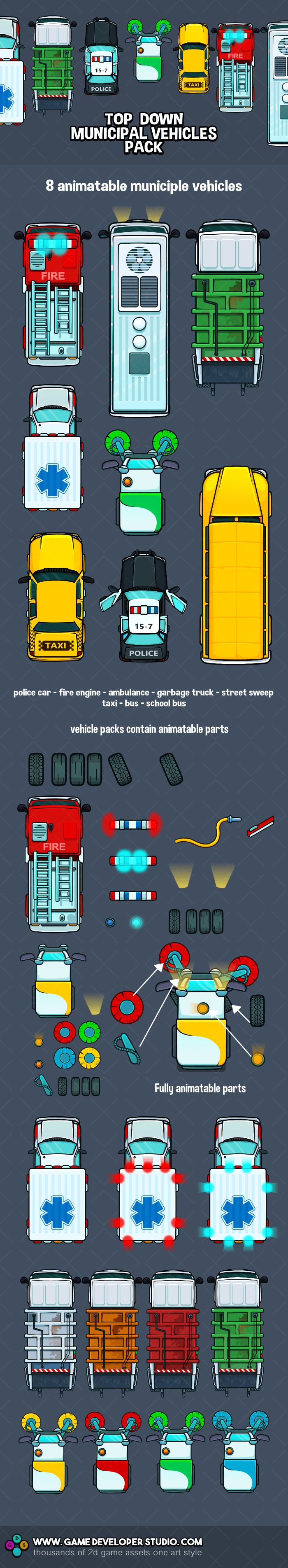 Top down municipal vehicle pack