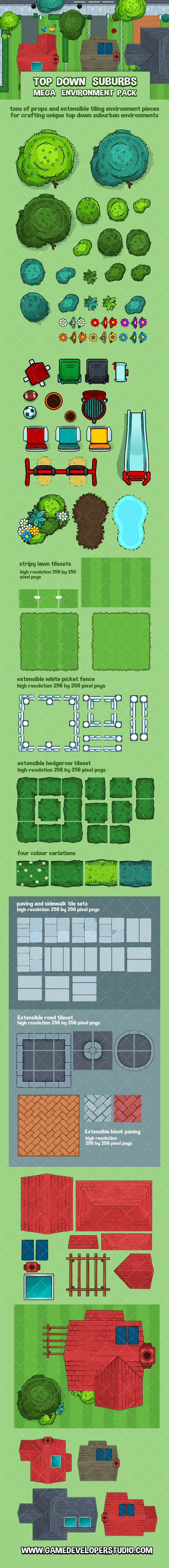 Top down suburbia mega pack