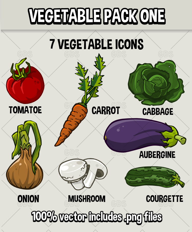 Vegetable ingredient icons