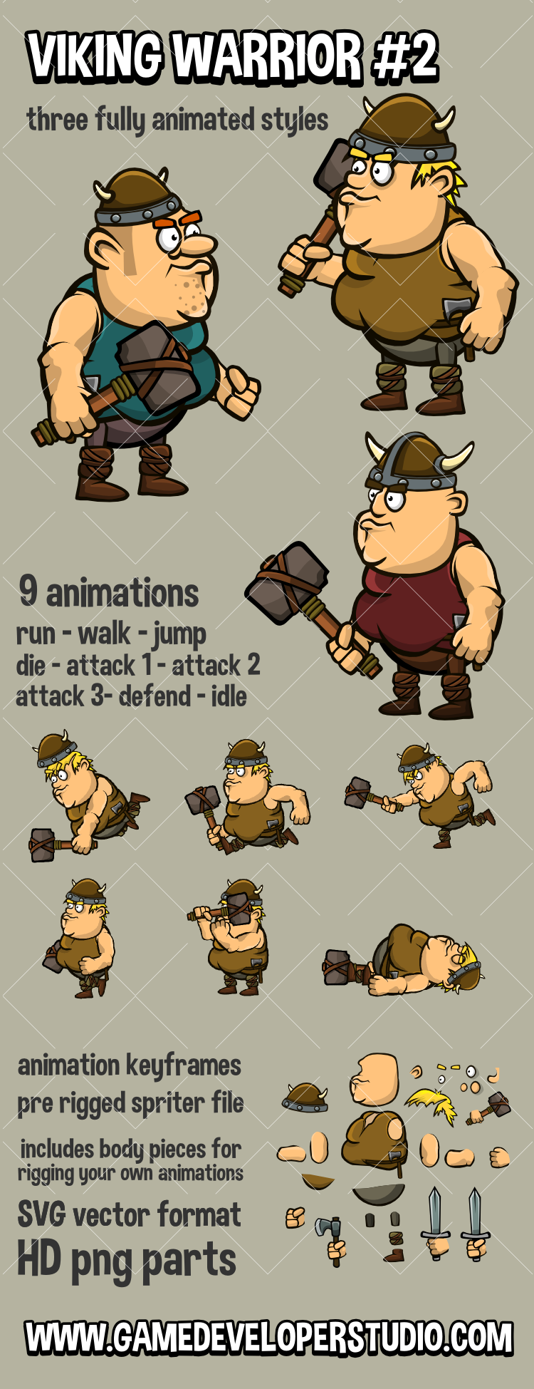 Viking character game asset