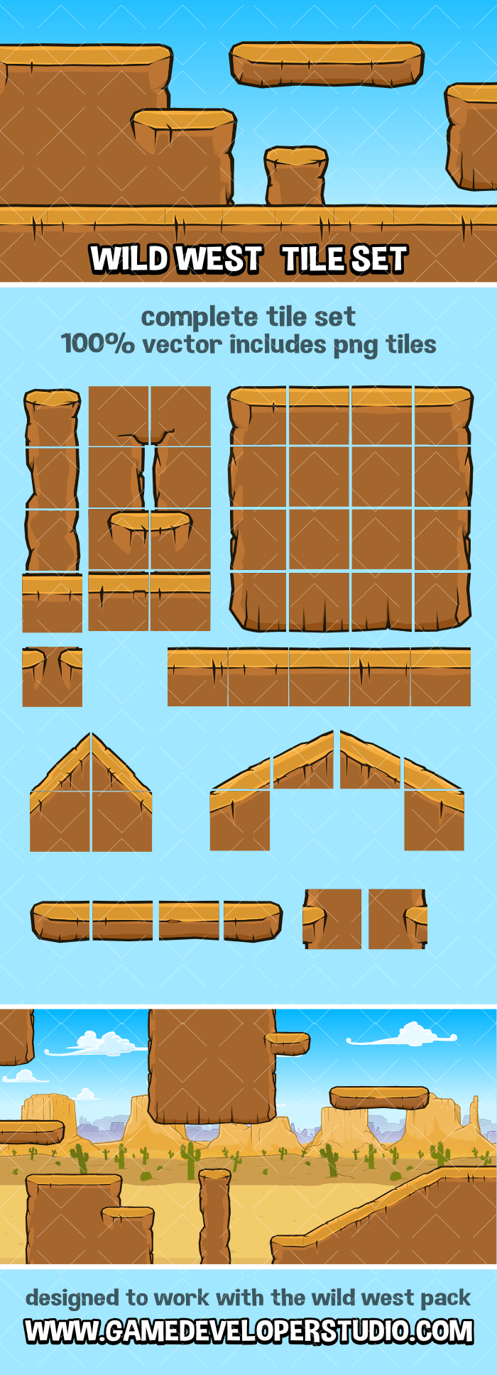 Wild west tile set