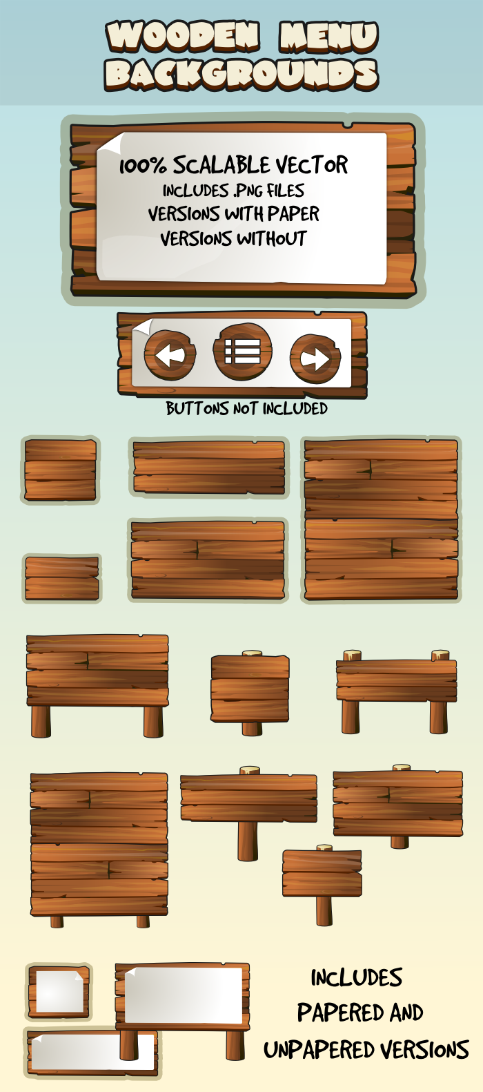 Wooden Ui menus