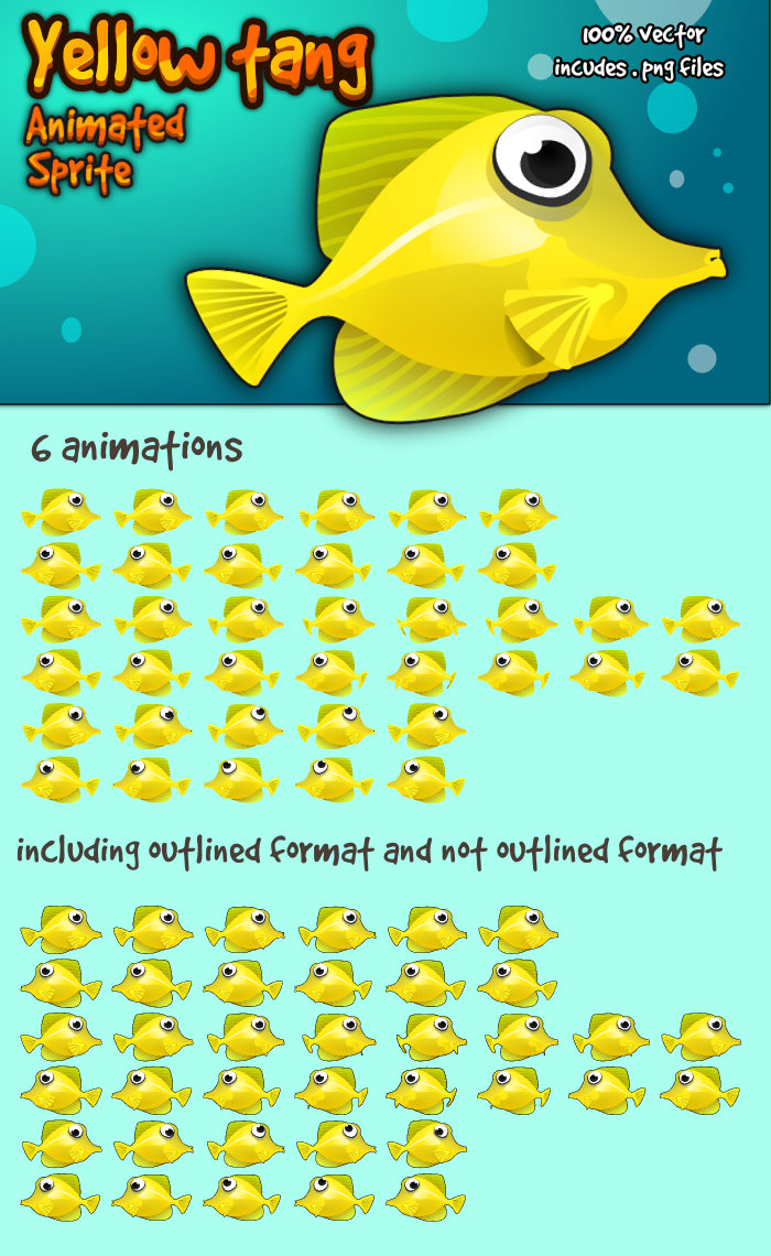 Yellow fish sprite