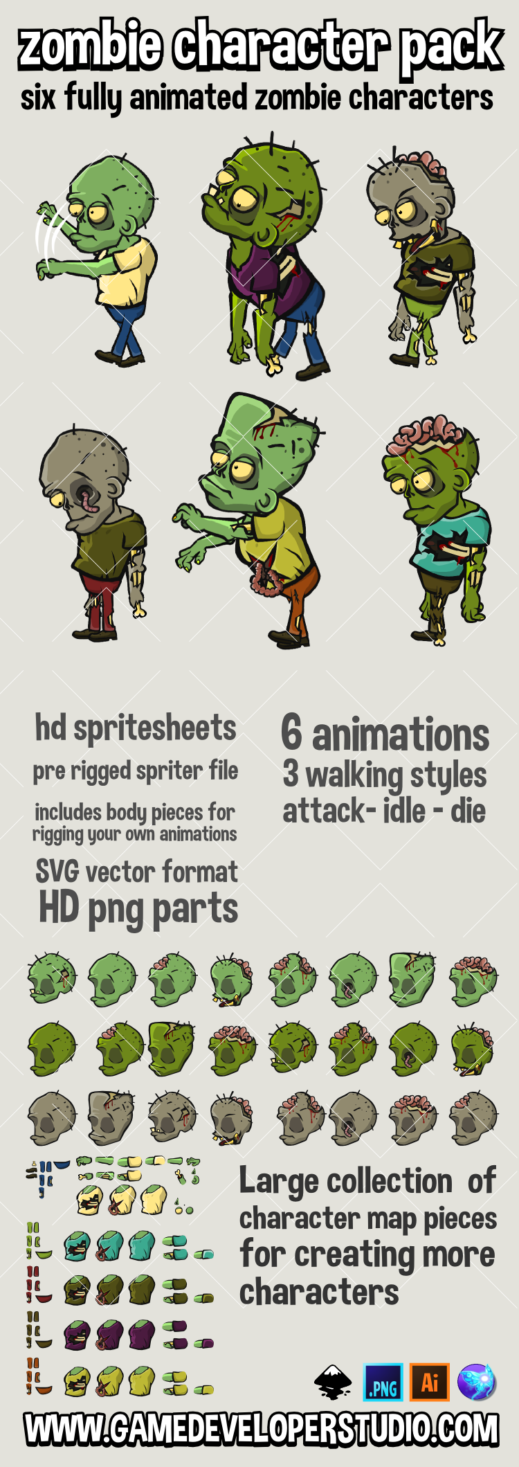 Zombie character pack