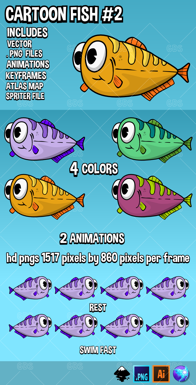 cartoon style fish 2