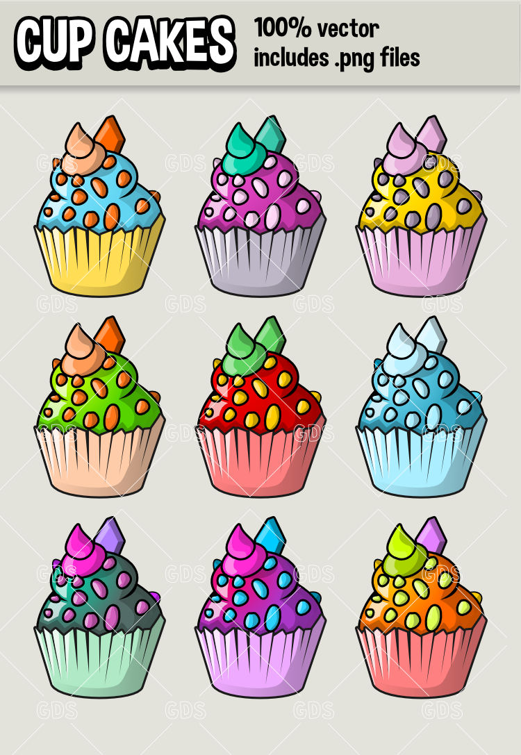 cup cakes game assets