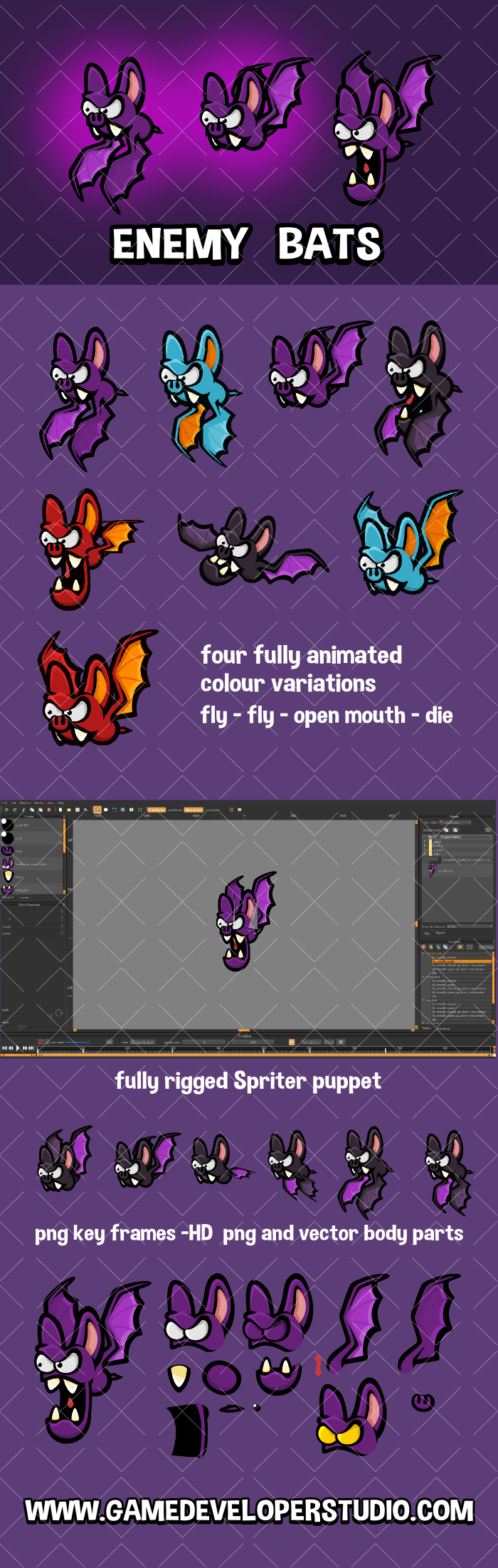 Enemy bat game sprite