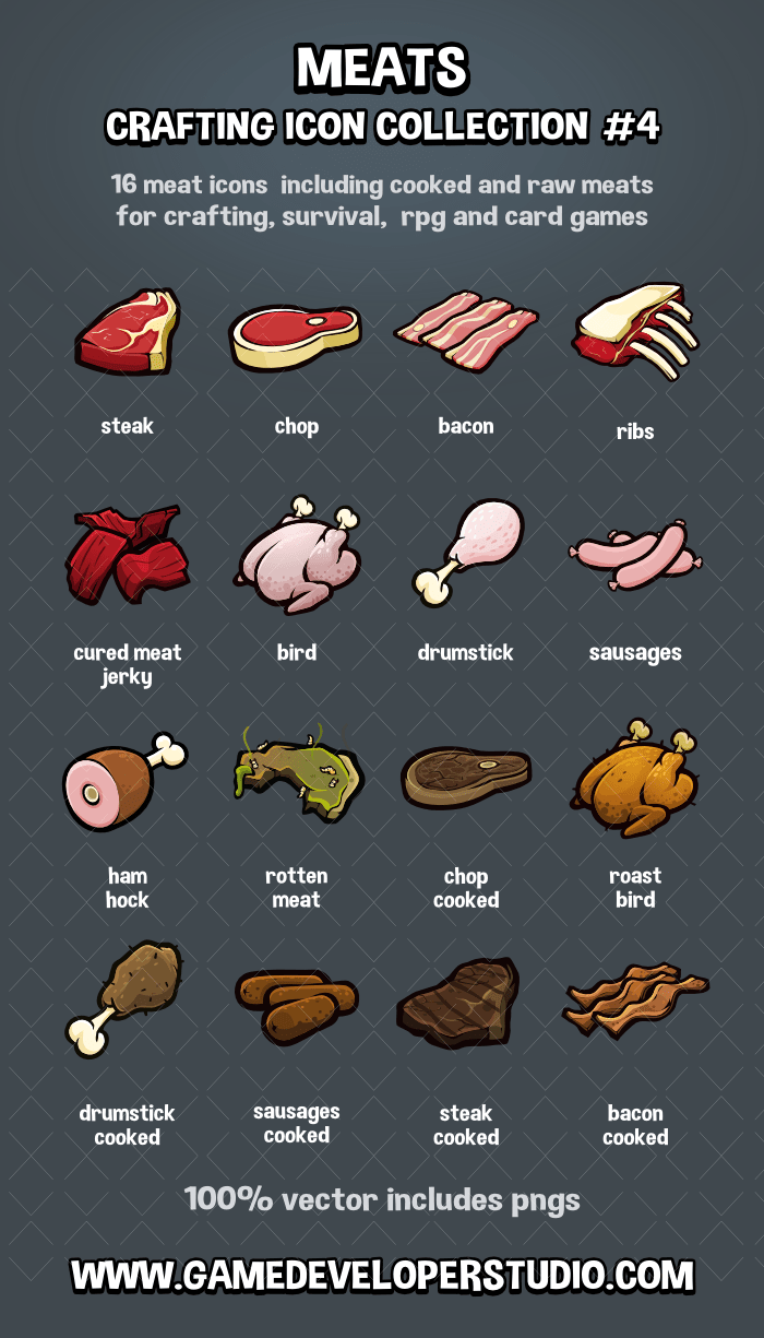 meat crafting and survival icon pack