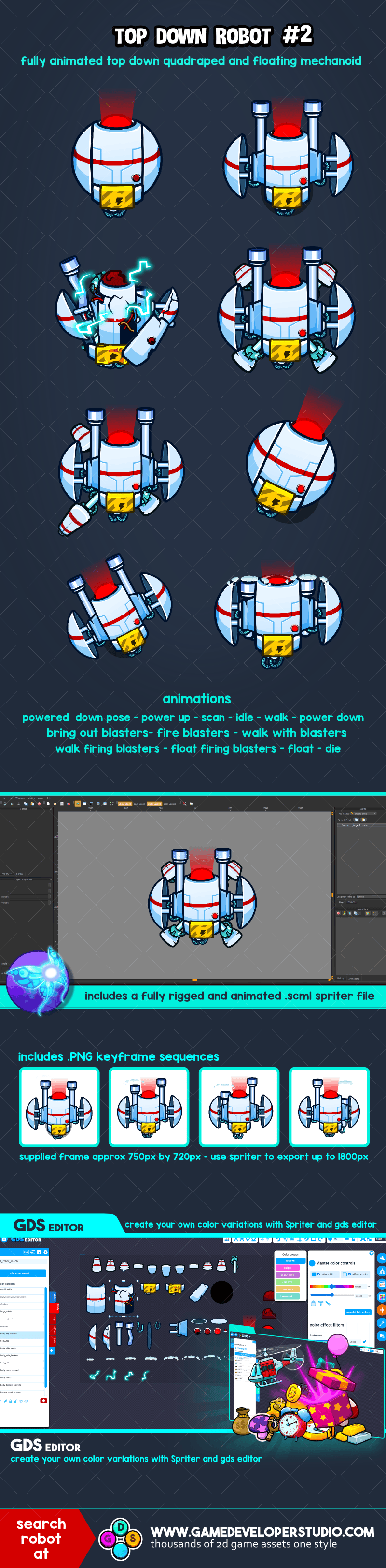 top down mechanoid robot number two