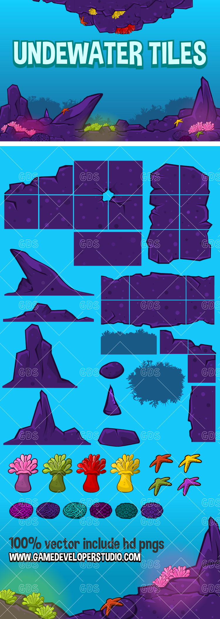 underwater tile set