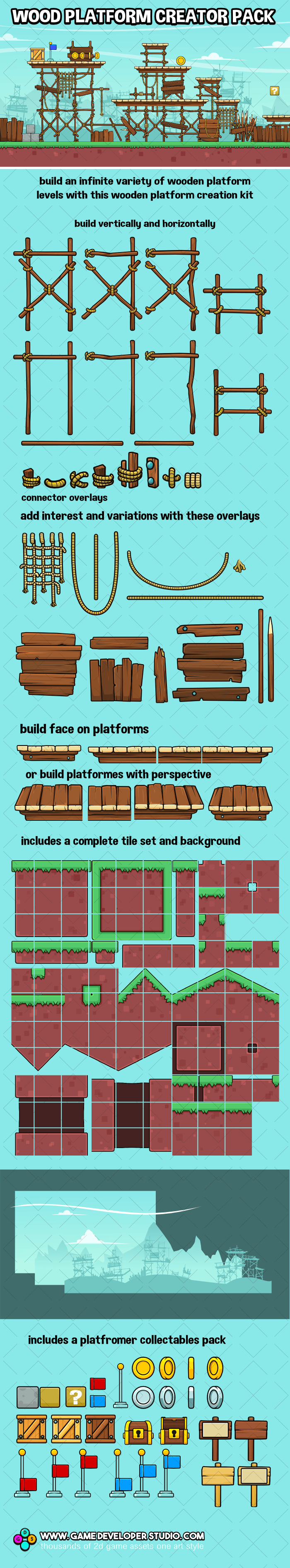 wooden platform creator pack